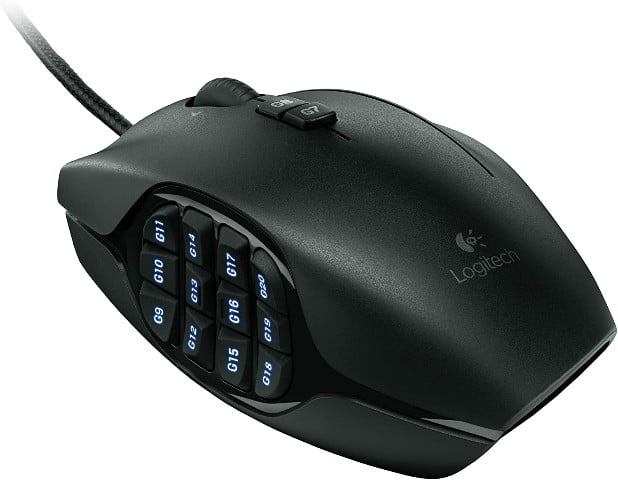 Los Mejores Mouse Gamer por Cable para 2021 Logitech G600 MMO Gaming Mouse, RGB Backlit, 20 Programmable Buttons