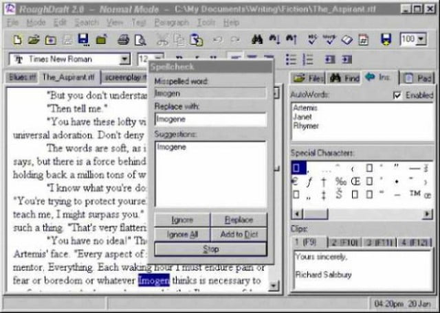 RoughDraft: antiguo procesador de texto gratis muy bueno