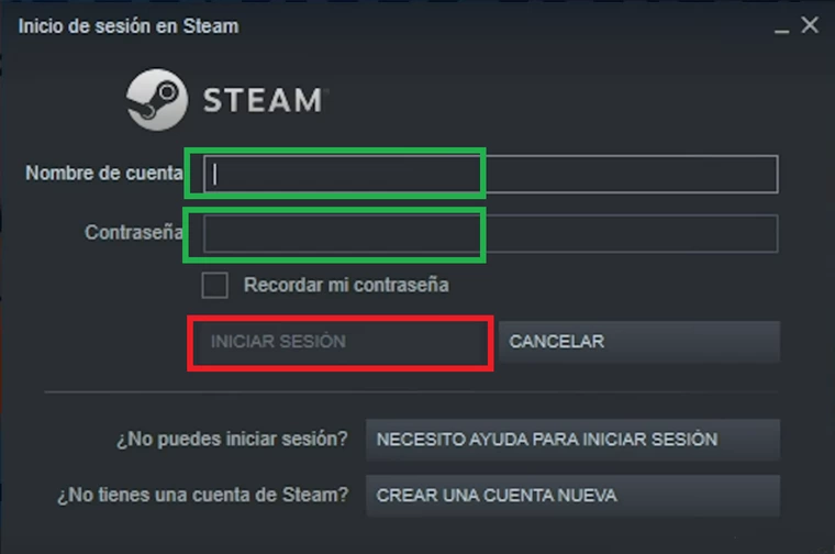 Iniciar sesión en Steam.