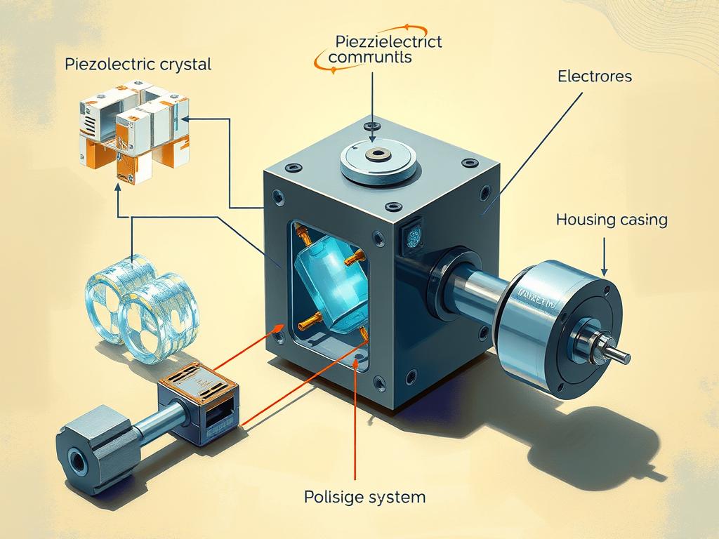 Componentes de un actuador piezoeléctrico Componentes de un actuador piezoeléctrico